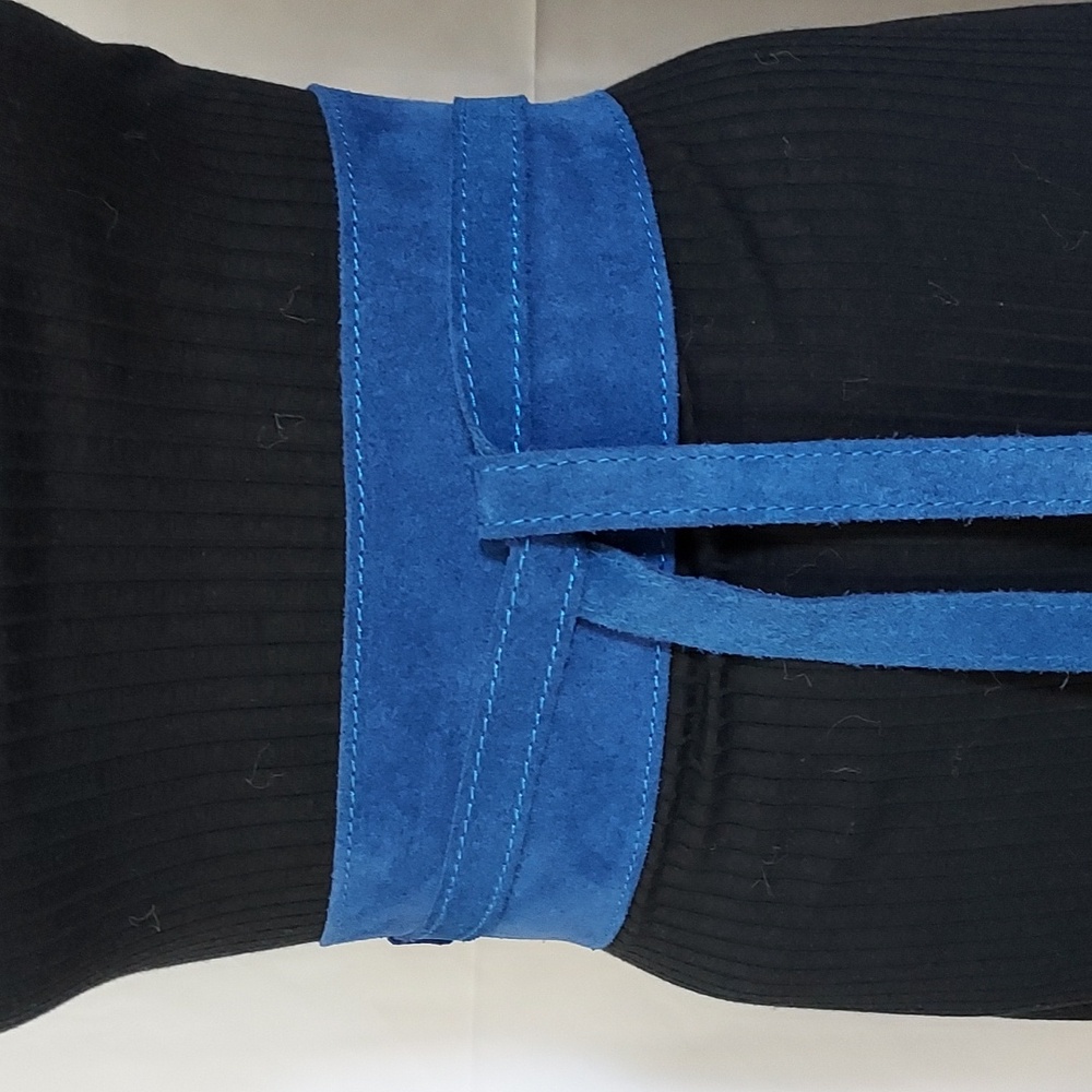 Sandra Ferrone Blue Suede Obi Belt Fits All
